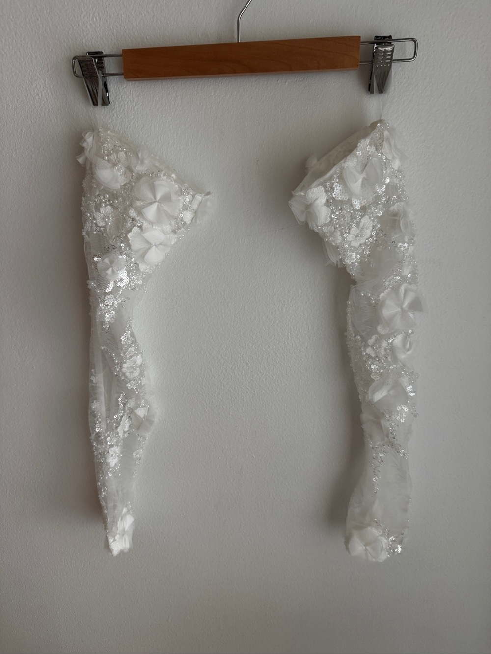Rosie Etienne Isabelle Strapless White Floral Mini Bridal Dress & Gloves Size 6 - Picture 14 of 16